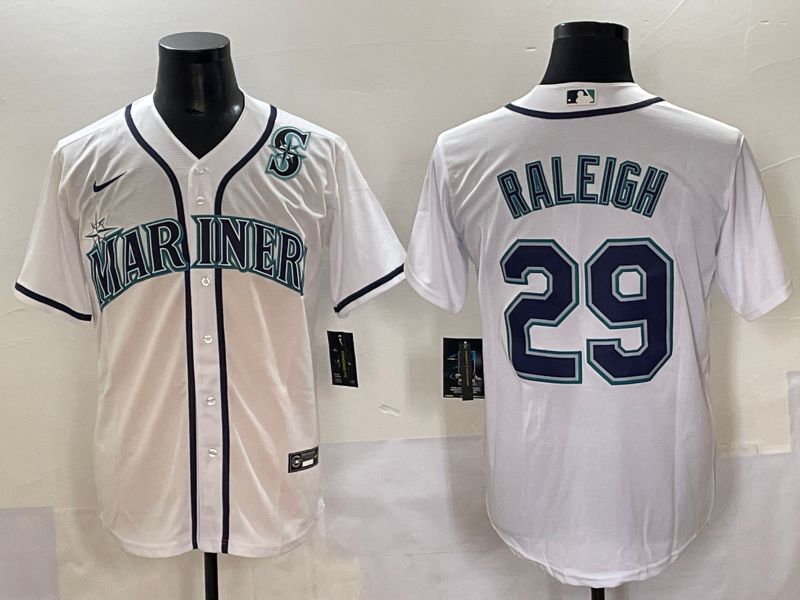 Men 2025 Seattle Mariners #29 Raleigh White Game Nike MLB Jersey style 8